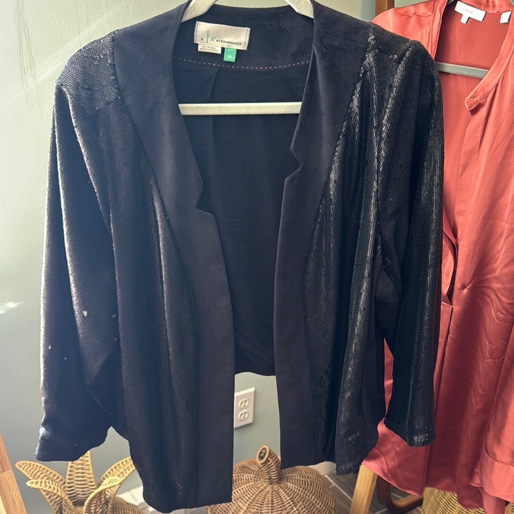 Anthropologie Black Women's Sequined Blazer